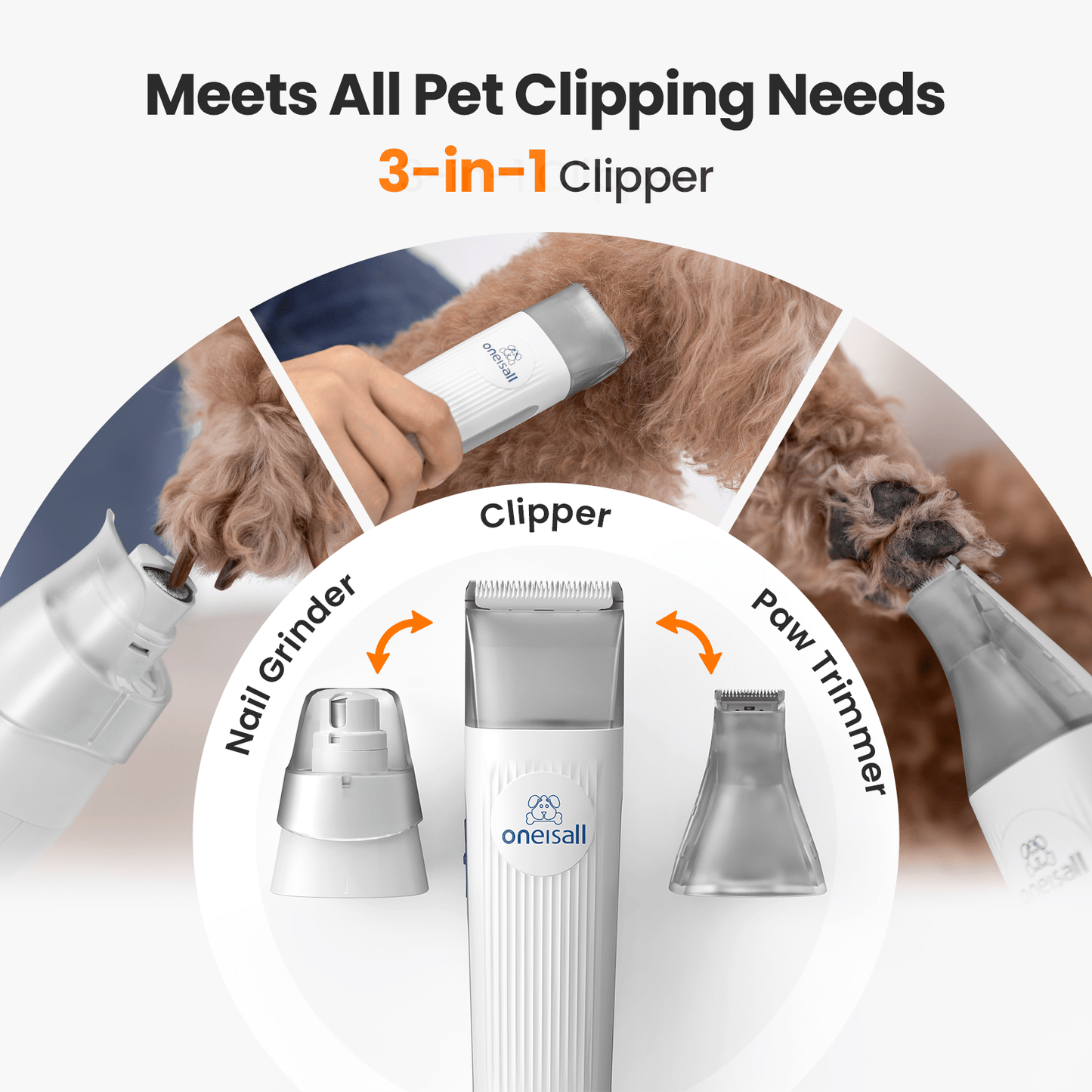 Oneisall LM2 7-in-1 Pet Grooming Vacuum Kit