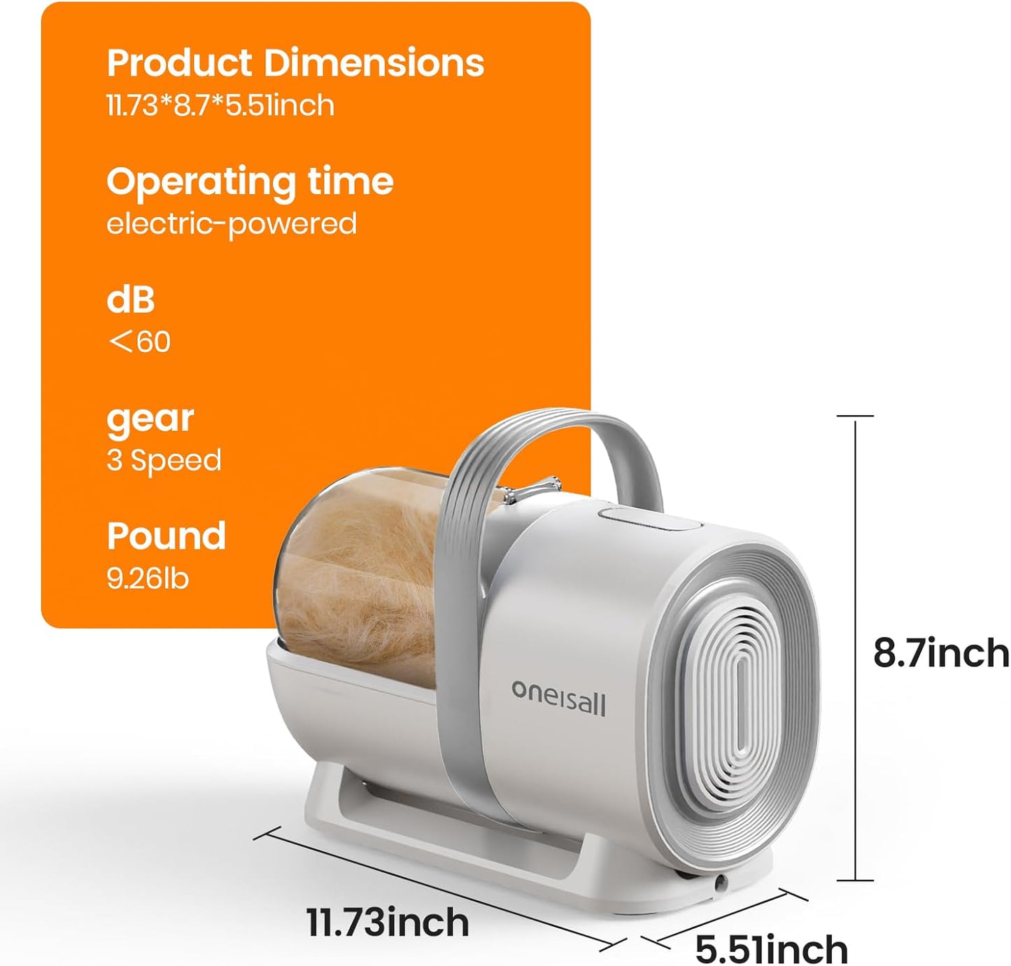 Oneisall LM2 7-in-1 Pet Grooming Vacuum Kit Purple