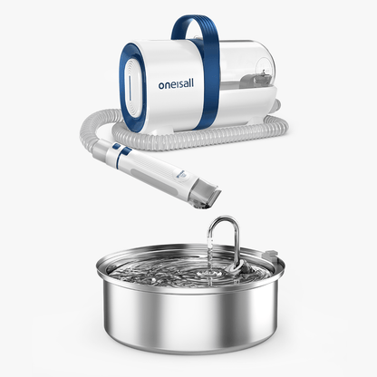 Oneisall LM2 Pet Grooming Vacuum Kit & 7L Pet Water Fountain Set