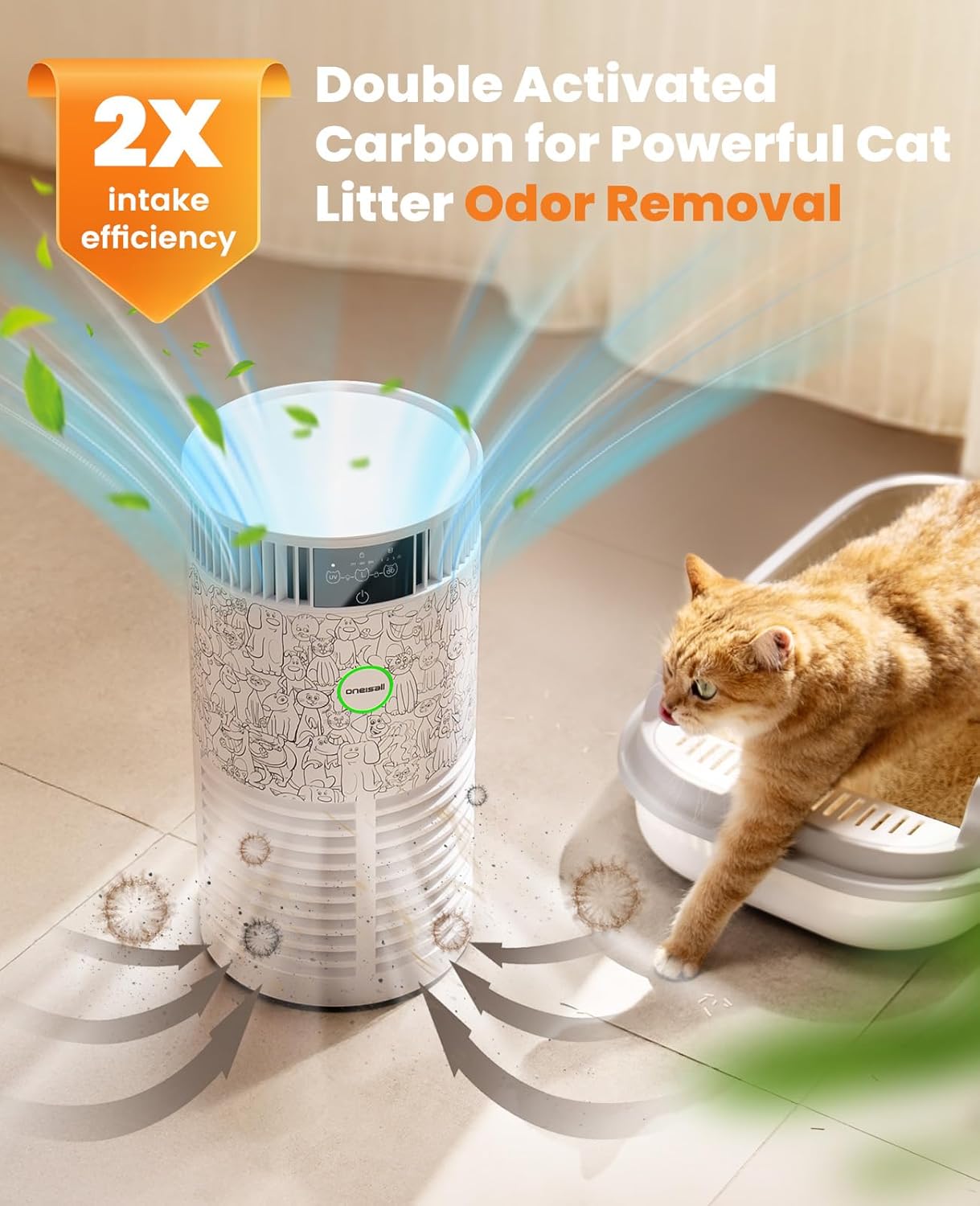 Oneisall PP01 Air Purifier for Pet Hair and Odor