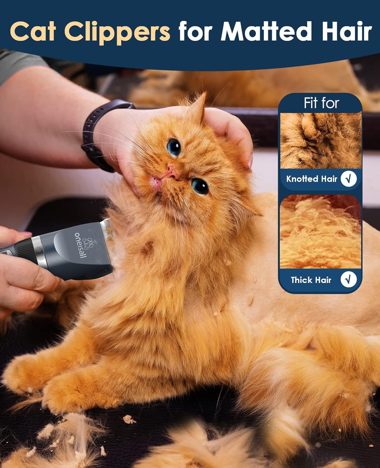 Oneisall X2 2 Speeds Cat Clippers for Matted Hair