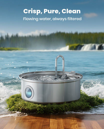 Oneisall 7L Pet Water Fountain with Visual Water Level & 11 PCS Filters